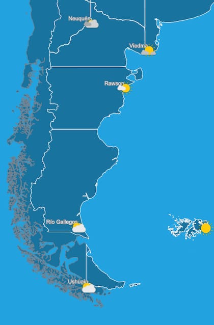 El tiempo en la Patagonia para este 9 de julio