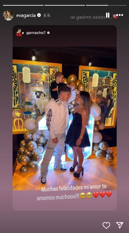 El tierno mensaje de Garnacho para su novia (Captura: Instagram @evagarcia)