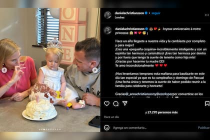 El tierno posteo de Daniela Christiansson por el primer cumpleaños de su hija (Foto Instagram @danielachristiansson)