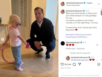 El tierno posteo de Daniela Christiansson por la partida de Maxi Loóez a la Argentina