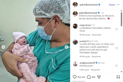 El tierno posteo de Gabriel Batistuta después de convertirse en abuelo