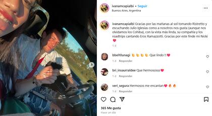 El tierno posteo de la pareja (Captura: @ivanamcapialbi)