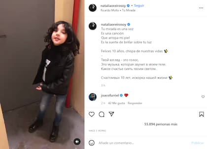 El tierno posteo de Natalia Oreiro en honor al cumpleaños de su hijo