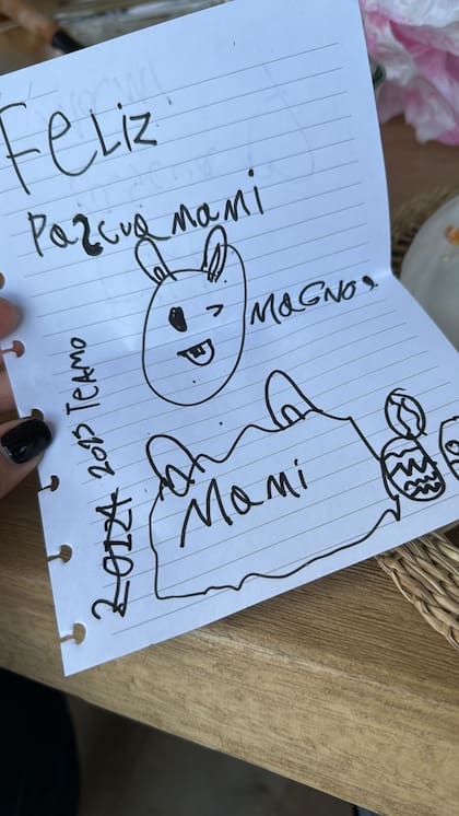 El tierno regalo que una de las hijas le dibujó a la China Suárez por Pascuas