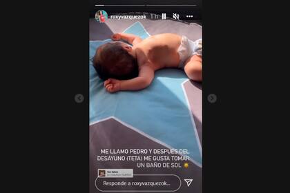 El tierno video que posteó Vazquez de su bebé a través de su cuenta de Instagram