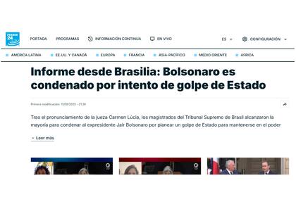 El titular de France 24, sobre la condena a Jair Bolsonaro