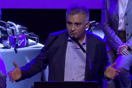 El titular de La Libertad Avanza en provincia de Buenos Aires, Sebastían Pareja, la presentación de candidatos en Junín