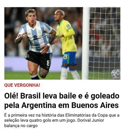 El titular del medio Meia Hora