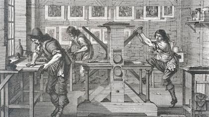 El trabajo de impresión en el siglo XVII era arduo y lento. Había que armar las planchas tipográficas letra por letra