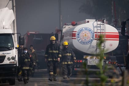 El trabajo de los bomberos en el lugar