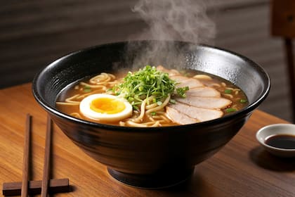 El tradicional ramen con negi, variante japonesa a la cebolla de verdeo.