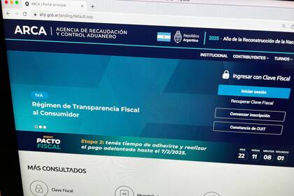 El trámite se realiza en el sitio web oficial del ARCA