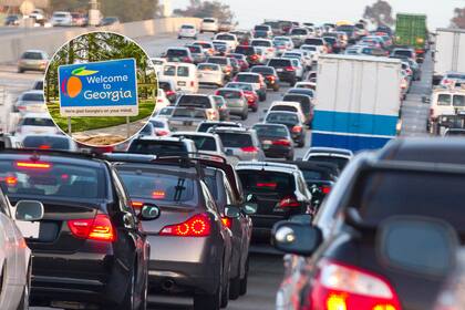El tramo I-75 en Atlanta, Georgia, registró el segundo flujo vehicular más alto, con 419.516 autos diarios, pero menor percepción negativa en redes