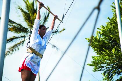 El trapecio volador más grande de América latina, en su resort de Trancoso, Brasil