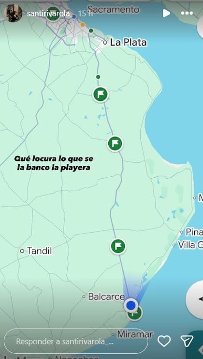 El trayecto que recorrió Santino Rivarola en su bicicleta