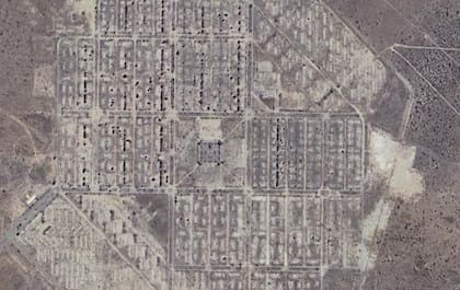 El trazado De la Villa con las manzanas vacías, visto como imagen satelital.