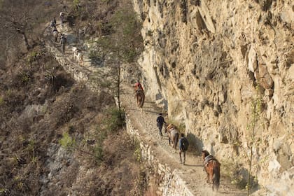 El trekking se realiza por desfiladeros angostos con zona de precipicios. Foto: Luis Agote