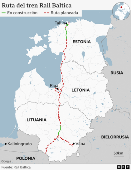 El tren recorrerá los países bálticos y se considera una infraestructura clave por la cercanía con Rusia