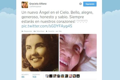 El triste mensaje de Alfano a su madre, desde Twitter