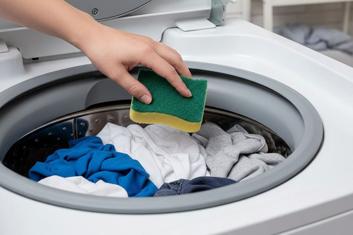 Por que muitos recomendam colocar uma esponja na máquina de lavar? Por que muitos recomendam colocar uma esponja na máquina de lavar?