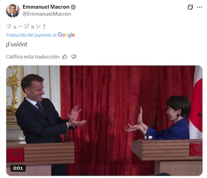 El tuit alusivo que compartió el presidente galo