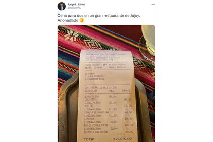 El tuit con la cuenta de un restaurante jujeño que se volvió viral
