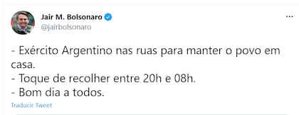 El tuit de Bolsonaro