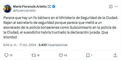 El tuit de Arietto