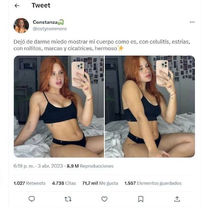 El tuit de Coti Romero que despertó la crítica de sus seguidores