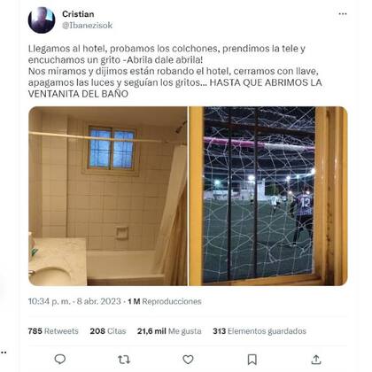 El tuit de Cristian se explica a partir de las fotos que publicó