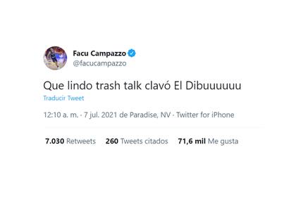 El tuit de Facundo Campazzo sobre Emiliano "Dibu" Martínez que superó los 70.000 likes