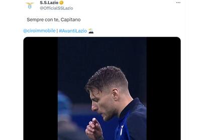 El tuit de la Lazio luego del accidente que sufrió Ciro Immobile