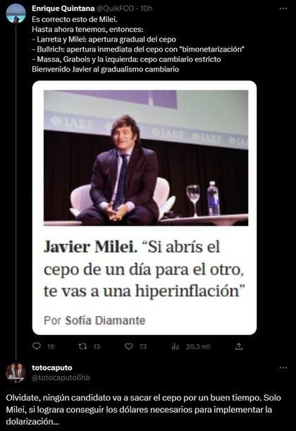 El tuit de Luis Caputo