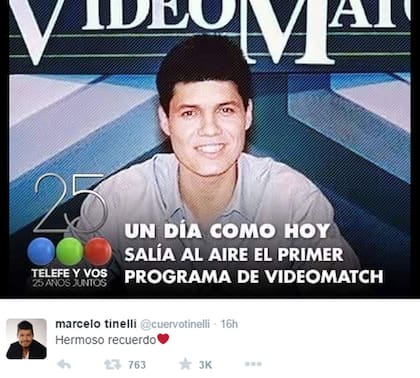 El tuit de Marcelo Tinelli por los 25 años del primer programa de VideoMatch