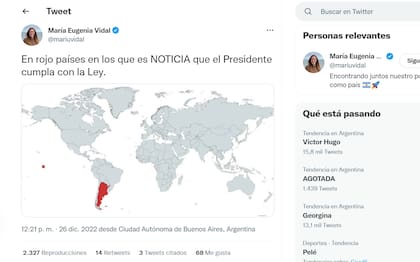 El tuit de María Eugenia Vidal