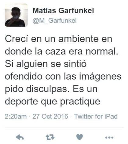 El tuit de Matías Garfunkel