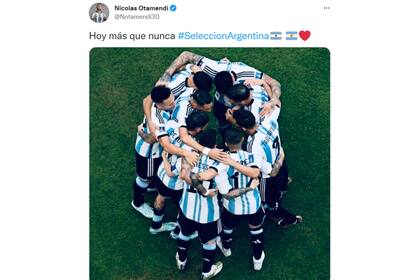 El tuit de Nicolás Otamendi luego de la derrota de Argentina ante Arabia Saudita