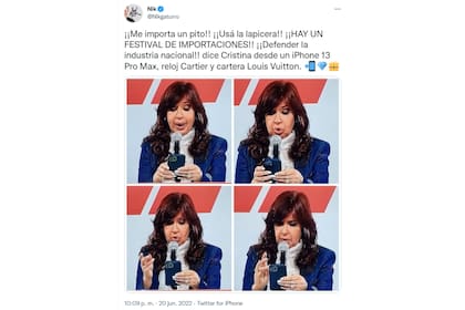 El tuit de Nik contra Cristina Kirchner (Foto: Twitter @Nikgaturro)