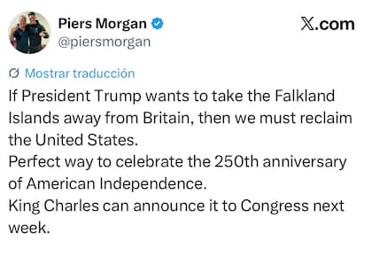 El tuit de Piers Morgan