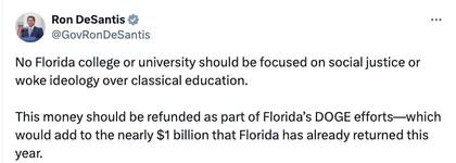 El tuit de Ron DeSantis