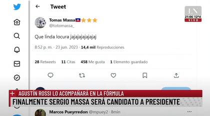 El tuit de Tomás Massa tras darse a conocer el anuncio de Unión por la Patria