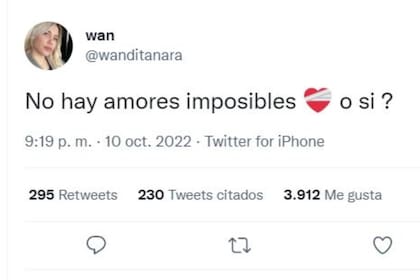 El tuit de Wanda Nara fue interpretado por muchos seguidores como una referencia a su relación con L-Gante
