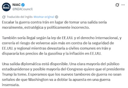 El tuit del NIAC