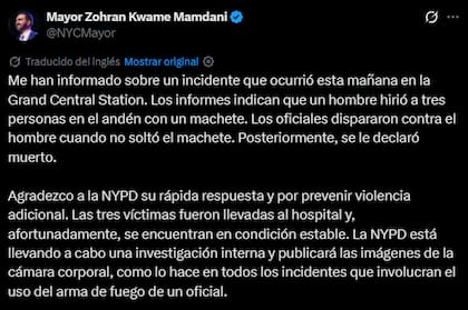 El tuit del alcalde Zohran Mamdani