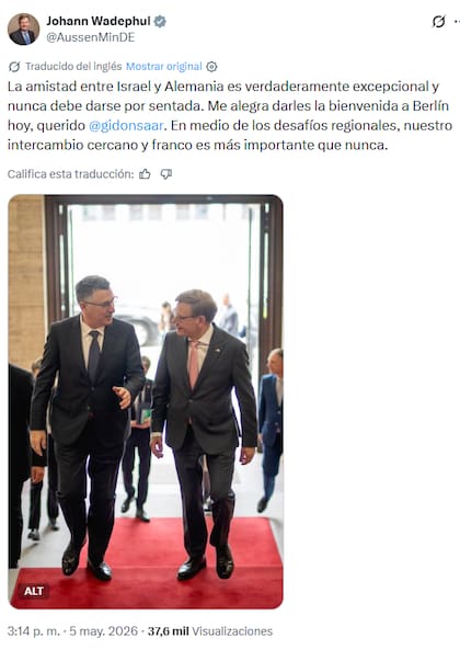El tuit del ministro de Asuntos Exteriores alemán