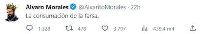 El tuit del periodista mexicano Álvaro Morales luego de la entrega de los Premios The Best