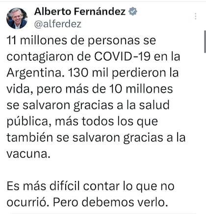 El tuit del Presidente sobre la pandemia