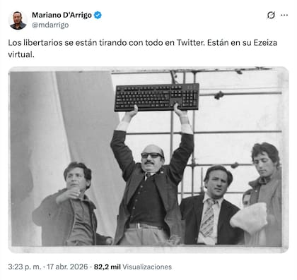 El tuit en X de Mariano D'Arrigo