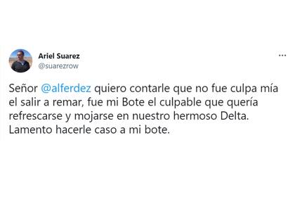 El tuit irónico de Suárez tras la explicación de Fernández sobre el festejo en Olivos