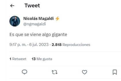 El tuit 'misterioso' de Nicolás Magaldi, en el que anticiparía su nuevo rol como conductor de Intratables, el ciclo que retorna a la televisión